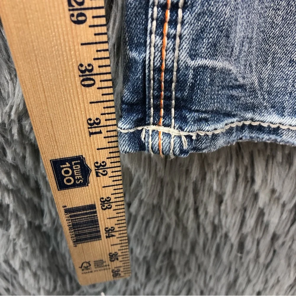 BKE Buckle Jeans Aiden Mens 30 Distressed Whiskered Straight Leg